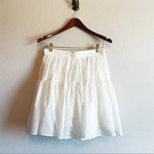 H&M White Tiered Ruffle Mini Skirt Size 8 NWT